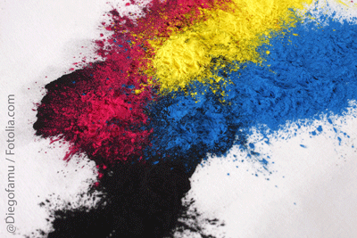 Tonerpulver in verschiedenen Farben. © diegofamu / fotolia.com. Tonerpulver in verschiedenen Farben. © diegofamu / fotolia.com.
